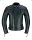Motorradjacke aus Leder, CE-Protektoren für Herren, Schutzstufe 2, MBJ-08A, Schwarz, M