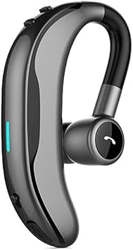 IHAO Bluetooth Earpiece Headphone Dual Noise Cancelling Mic Painless Open-Ear Handsfree Headset Stereo Sound Left/Right Changeable Earhook Earphones for Driving/Business/Gym-Single Ear F600 Black