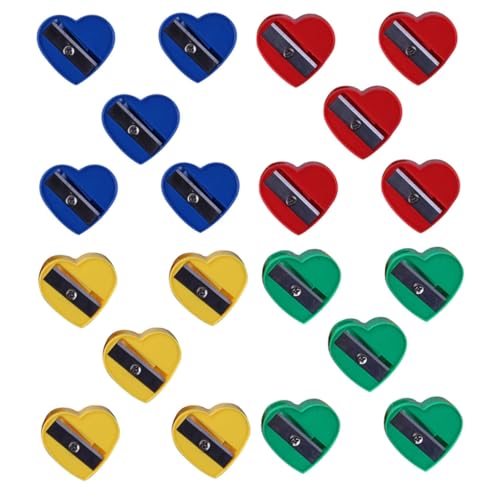 DOITOOL 60Pcs Heart Pencil Sharpener Versatile Eyebrow Eyeliner Lip Pencil Sharpeners for School Office Home Use Construction Easy to Carry