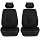 FH Group Car Seat Cover Cushion - 2 Pack Seat Covers for Cars Trucks SUV, Faux Leather Car Seat Cushions, Waterproof Car Seat Cover Cushion, Universal Fit Car Seat protector Front Set Black