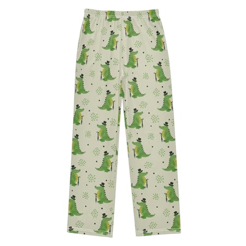 ZZXXB Gentle Crocodile Boys Long Pants Soft Trousers Elastic Waist Kids Lounge Bottoms with Pockets S-XL