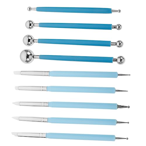 Veemoon Ergonomic Handle Clay Sculpting Tools 9pcs Clay Sculpture Tool Set Stable Performance for DIY Art