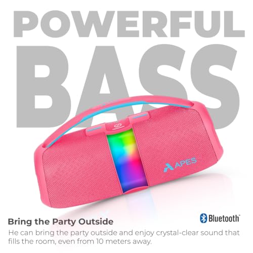 Image of APES BlastOutdoor Bluetooth Party Speaker, 8Hrs Playtime, Dynamic RGB LED's, 40W Speaker (Red)