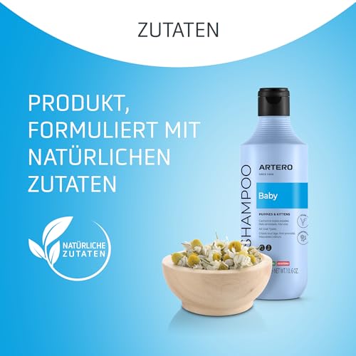 Artero Baby Shampoo 300 ml – Sanftes Welpen‑Shampoo für Hunde und Katzen, Sehr mild, Für empfindliche Haut, Pflegt, nährt und verleiht Glanz