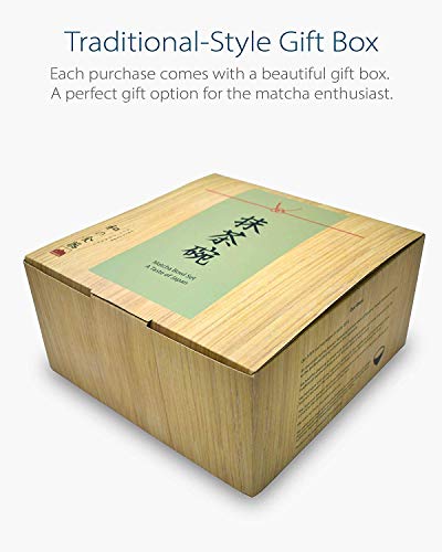 Premium Japanese Ceremonial Matcha Green Tea Chawan Bowl Full Kit Matcha Whisk Set with Accessories and Tools Bamboo Chasen Matcha Whisk Scoop and Holder (MONO)