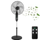 Echos® Standventilator 46cm Leise mit Fernbedienung 46 cm – 50W Leistungsstarker Standlüfter mit 3 Geschwindigkeiten, hoher Luftdurchsatz, Timer & Oszillation – Höhenverstellbar – Ventilator