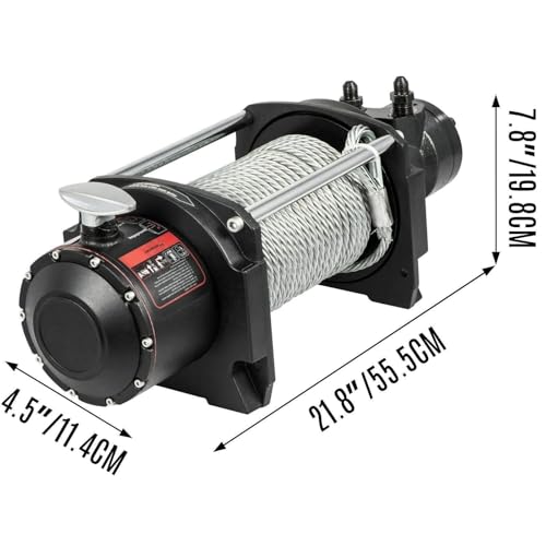 Verricello idraulico 1000-20000 libbre, cavo in acciaio resistente, 24 m, ingranaggio planetario a 2 stadi per ATV, SUV, barca, fuoristrada, 12 V, 6123 kg