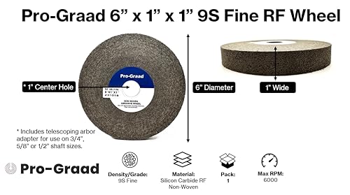 1 pack 6 x 1 x 1 9s fine series 1000 rf long life convolute deburring finishing amp polishing wheel includes arbor adapter for use on 34 58 12 inch shaft sizes pack of 1
