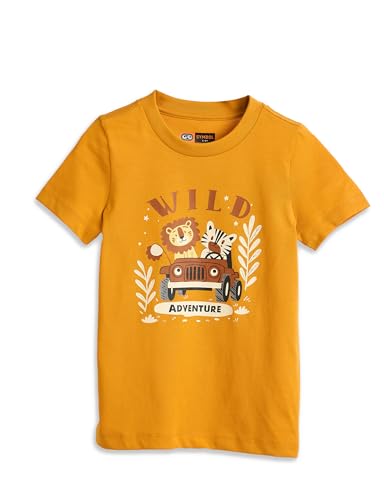 Image of Amazon Brand - Symbol Boys 100% Cotton Graphic Printed Half Sleeves T-Shirt | Age 2-6 Years