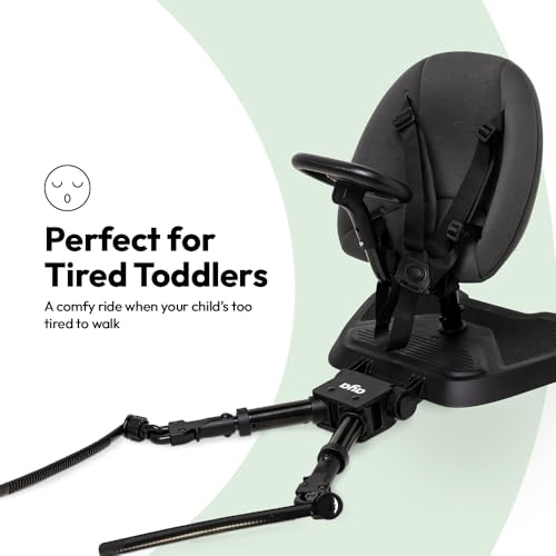 Aya EasyRide Universal Buggy Board with Seat – 2-in-1 Ride-On Board for Toddlers | Fits Most Strollers & Pushchairs | Non-Slip Platform + Suspension Wheels (Graphite)