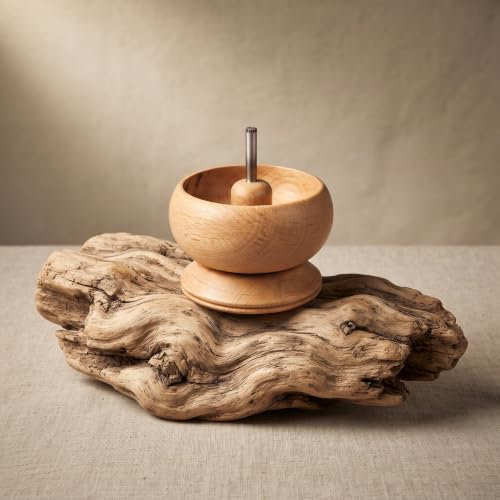 Image of Beading Spinner Set: 3-Inch Mini Wooden Spinner for Jewellery Making and DIY Crafting by Beadsnfashion, Includes 2 Pcs Curved Needles for Fast Threading