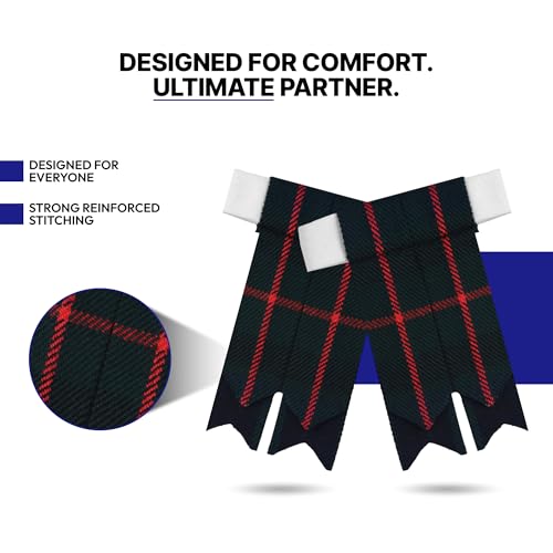 Image of Scottish Tartan Kilt Flashes with Elastic Adjusters