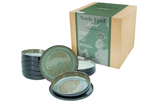 CreaTable, 21556, Serie Nordic Fjord, 12-teiliges Geschirrset für 6...