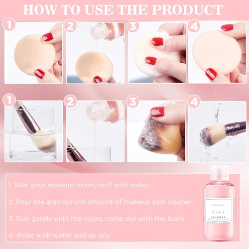Meanju Maquillaje Cepillo Limpiador, Limpiador de Brochas de Maquillaje de 157 ml, Limpiador Líquido suave y Seguro - imagen 7
