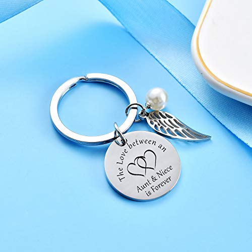 Malyunin CL0306- Aunt Niece Gifts Keychain Aunt Nephew Keychain The Love Between Aunt And Niece/Nephew Is Forever Pendant Keyring Birthday Christmas Gifts thumb #4