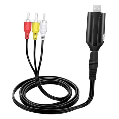 Nicear Cable de Video USB 2.0 a Adaptador de Tarjeta de Captura de Audio y Video USB para VHS, DVD, AV a Digital, convertidor para PC, portátil, XP, 2000, 7, 8, 10, Vista OS