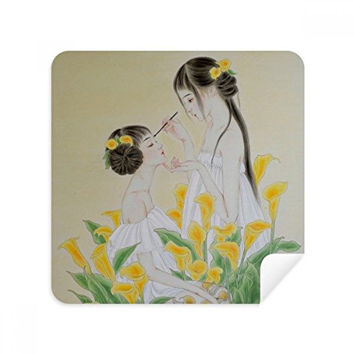 Chiffon tactile fleurs aquarelle pour nettoyer les lunettes au bureau et en voyage
