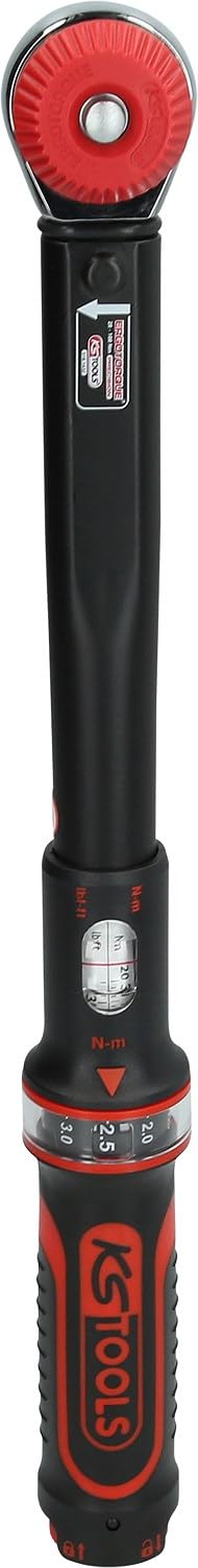 KS Tools 516.1432 1/2" Llave dinamométrica con cabezal de carraca de cambio de posición por mando giratorio 10-100 Nm