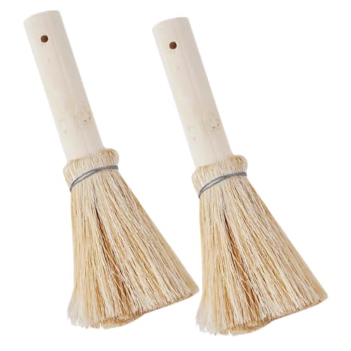 BRIGHTFUFU Coconuts Scrub Brush Wooden Handle Dishwasher Brush for Pots Pans Dish Scrub Set Kitchen Tool