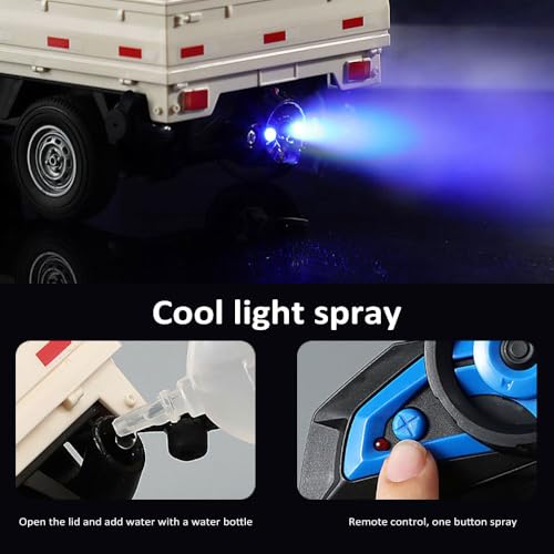 Image of GoolRC Remote Control Car Kei Truck, 1:16 Scale RC Transport Pickup Truck with Spray and Light, 2.4GHz All Terrain RC Cars for Teens and Adults Christmas or Birthday Gift (Green)