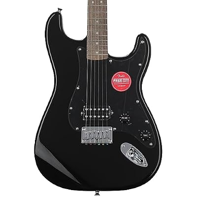 Squier Sonic Stratocaster HT H Electric Guitar Essentials Bundle - Black