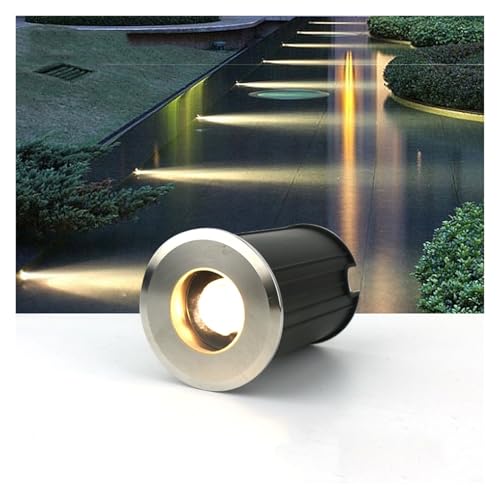Foco Incrustado Suelo Exterior Impermeable IP68 Foco LED Subacuático 3° Haz Estrecho Reunir Luz para Paisaje Exterior, Bajo El Agua, Jardín, Escalera ( Color : Blanco cálido , Tamaño : 5W(DC24V) )