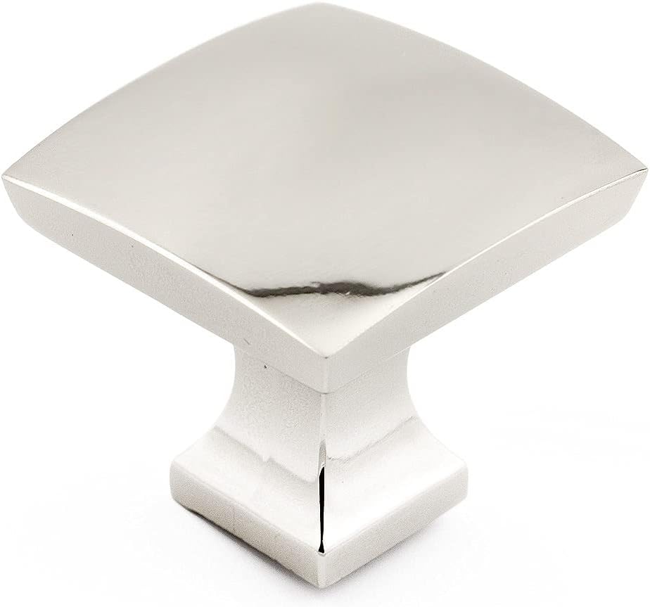 Richelieu Hardware BP76533180 Rosemère Collection 1 5/16-inch (33 mm) x 1 5/16-inch (33 mm) Polished Nickel Transitional Cabinet and Drawer Knob for Kitchen, Bathroom, and Furniture