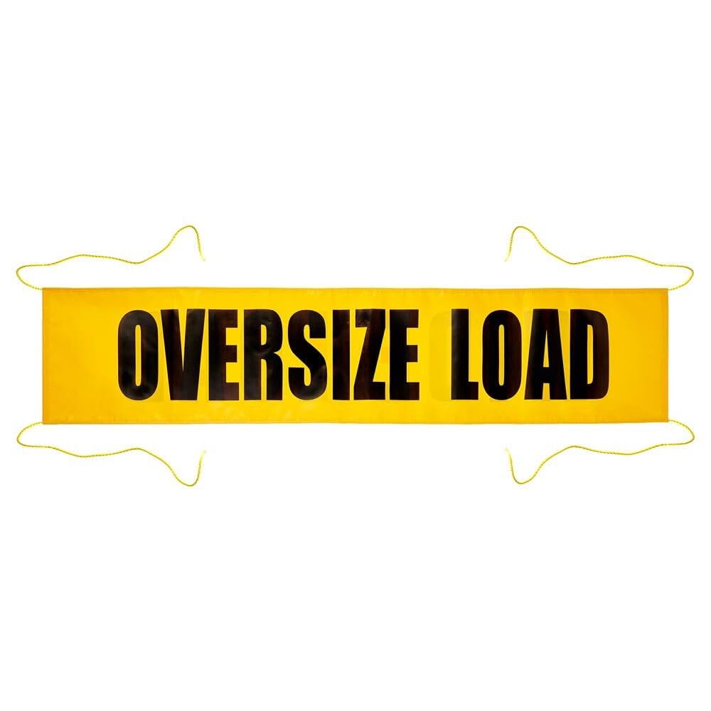 Vinyl Dual-Sided Oversize Load Sign, Reversible Wide Load Sign, 12’ Rope on Top & Bottom, 7’ x 18”, J. J. Keller & Associates, Inc.