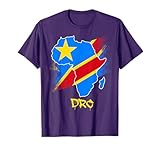 DR Congo flag in Africa Map Love RDC DRC Republic Of Congo T-Shirt