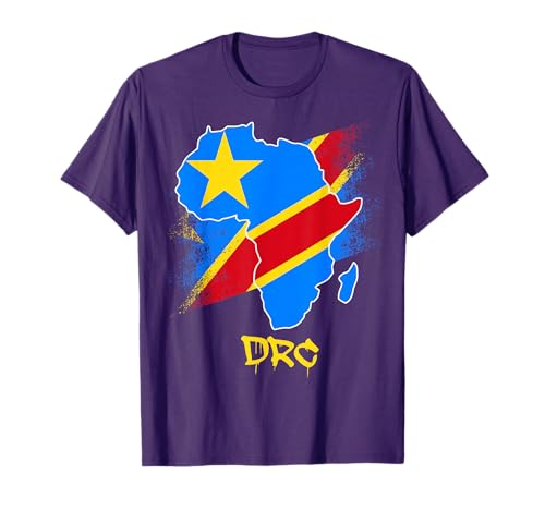 DR Congo flag in Africa Map Love RDC DRC Republic