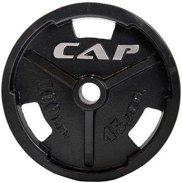 CAP Barbell Placa de agarre comercial, 5 libras, color negro