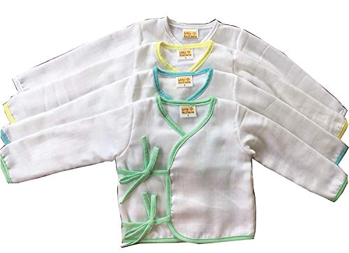 Image of Baby Relaxed Fit Double Muslin Cotton Full Sleeve Tops (Pack of 4) (LSBFST-0001 Assorted2 M6-9Months)
