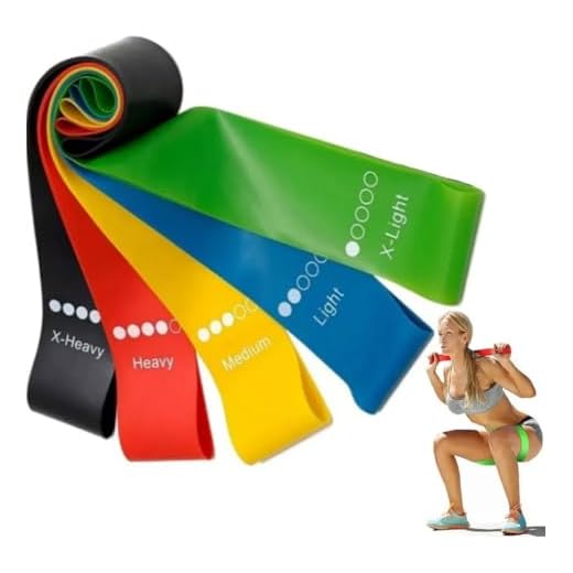 Kit com 5 Faixas Elásticas para Exercícios com 5 Niveis de Força Pilates e Musculação Mini Bands Multicoloridas