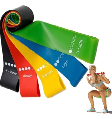 Kit com 5 Faixas Elásticas para Exercícios com 5 Niveis de Força ...