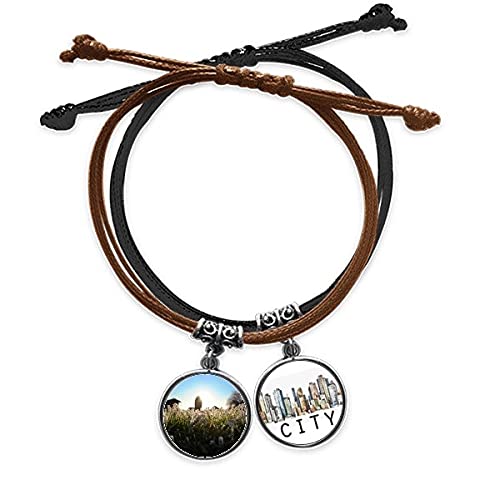 Bracelet corde et cuir vert pour homme et femme inspiré de la nature