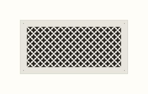 Vent Cover for Walls and Ceiling 1/4" MDF Primed White Custom Size Fan Cover Wall Register Ceiling Register Air Return Ventilation Cover Style # 10 (14" x 6" Duct - (16" x 8" Overall))