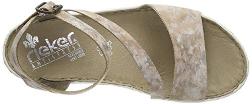 Rieker V3298-31, Sandali con Plateau Donna, Rosso