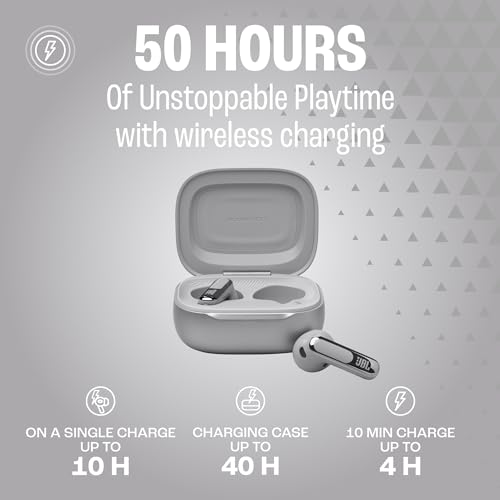 Image of JBL Live Flex 3,Hi-Res Audio True ANC TWS,Smart Case with Touch Display,50H Playtime,Wireless Charging,6 Mic,Multipoint Connection,Ip55 Proof,in Ear Headphones App,Personi-Fi 3.0(Silver)