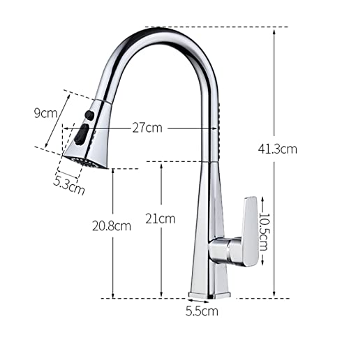 Robinet d'évier chromé pour simplifier la vaisselle et le nettoyage - 4