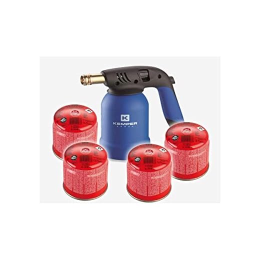 Kemper KE2019SETS Lampe a Souder avec 4 Cartouches, Multicolore, Taille Unique