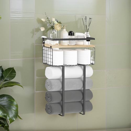 Gain de place pour serviettes grâce à l'étagère double couche ventilée
