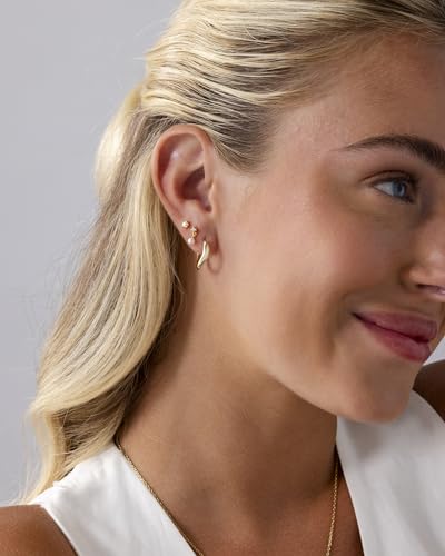 PAVOI 14K Gold Plated Sterling Silver Posts Mini Stud Flat Back Earrings for Women | Helix Cartilage Piercing Jewelry | Dainty Pearl Star Cluster Cubic Zirconia Lotus Climber Screw Backs4