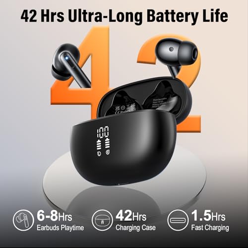 KI Kopfhörer Übersetzer, 42Std Bluetooth 5.4 Sprachübersetzer Kopfhörer mit 164 Sprachen, 7 Übersetzungsmodi Echtzeit Übersetzer Ohrhörer mit ENC Mic, 3 in 1 Übersetzungskopfhörer für Business Schwarz