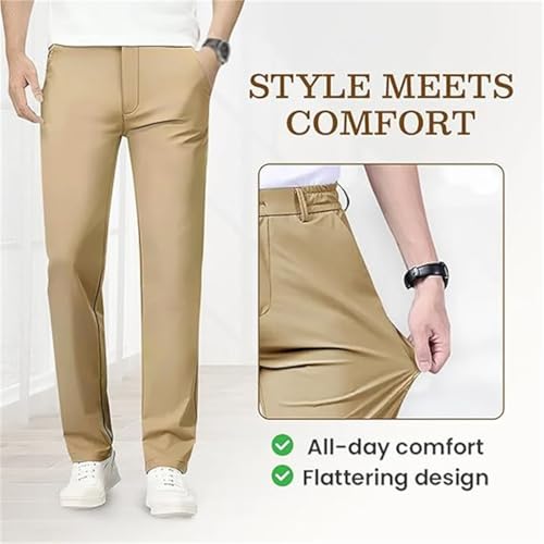 Caracomfy Mens Pants, Caracomfy Mens Stretch Slacks Glideactive - Men's Active Khaki Pants with Expandable Waistband3