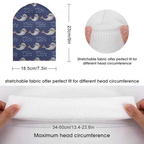 Animal Seal Pattern Kids Beanie Hat for for Girls Boys Children Cap Winter Knitted Chemo Cancer Headwear Accessories Gifts Decoration Black2