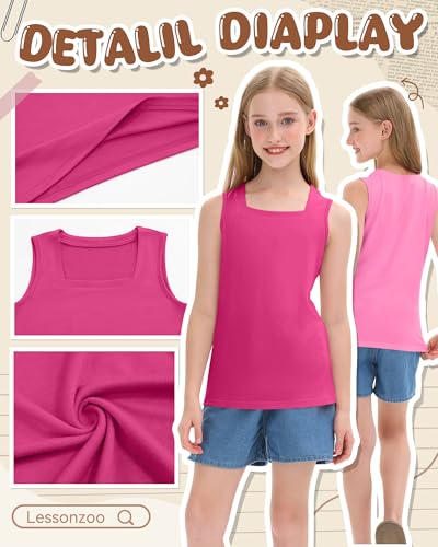 Image of 3 Pack Girls Square Neck Tank Tops