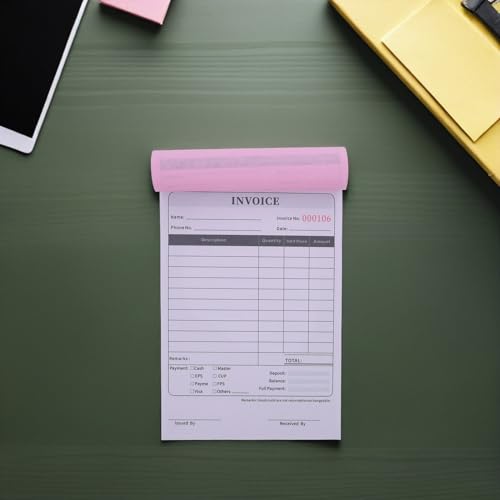 Libro de recibos Hemobllo en inglés de 2 partes con acabados limpios para administración 5