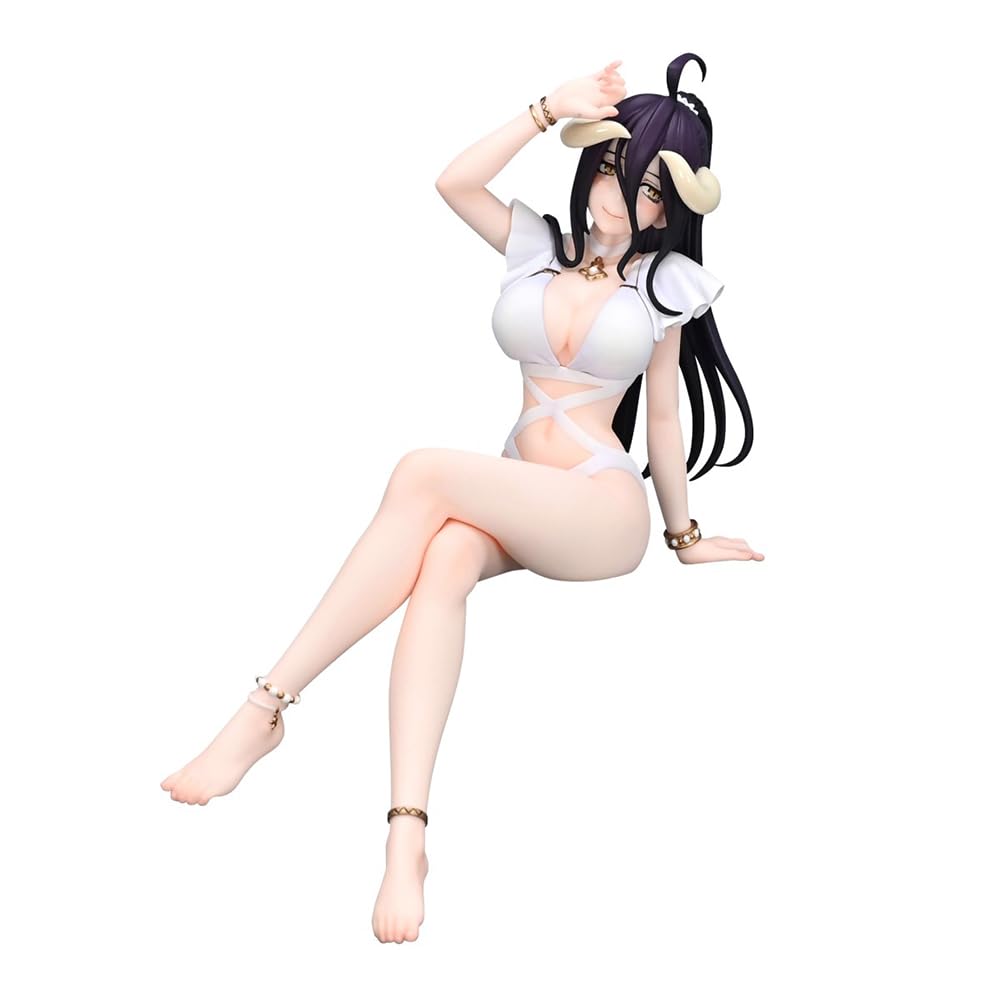 Xinchangda Albedo Swimsuit Figure Sitting Pose Anime Girl Model 16cm Albedo Action Figure Statue Collectibles Desktop Decoration Ornaments