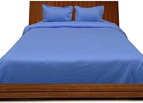 LaxLinen 350TC Super Soft Quality Egyptian Cotton 4PC Sheet Set 18" Inch Extra Deep Pocket Emperor/Wyoming King, Sky Blue/Light Blue Solid 350-Thread Count