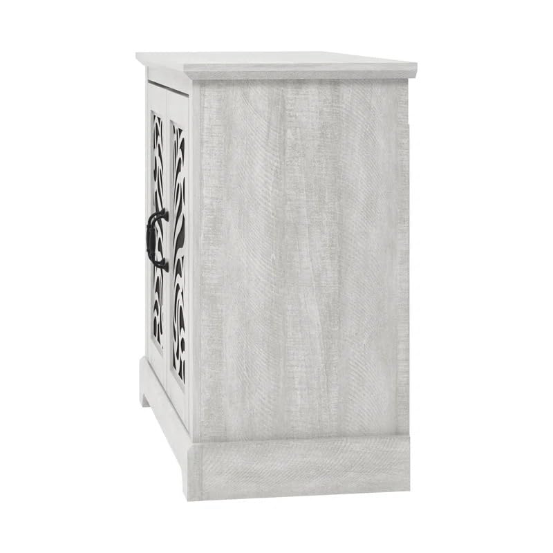 Image of Handicraft Accent Cabinet for Living Room, Mango Wood & Engineered Wood Storage Cabinet, Carved Design, Multiple Styles, 30 x 15 x 30 inches (HOB-Design-5)